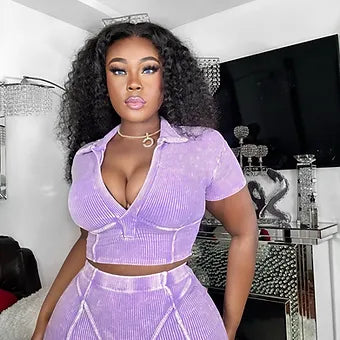 Lilac 2 piece shorts set